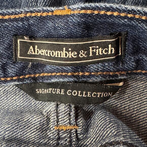 Abercrombie & Fitch SZ 28x25 Boyfriend Straight Jeans Mid-Rise Button-Fly Blue - Picture 9 of 11